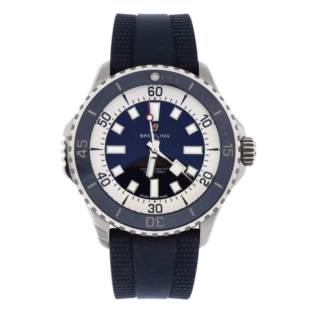 Breitling 46 SuperOcean Automatic Watch Stainless Steel and Rubber